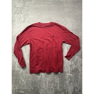 Polo Ralph Lauren Red Long Sleeve Crewneck Tee Small SP Pony Logo Shirt